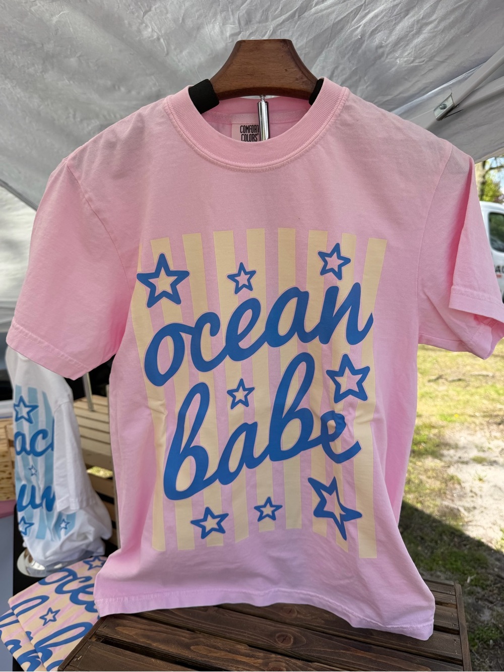 Ocean Babe Pink Graphic Tee - Comfort Colors